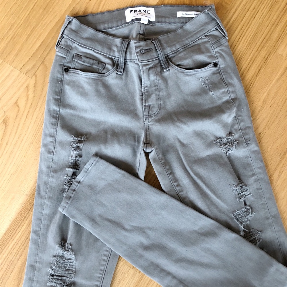 Frame light grey skinny jeans